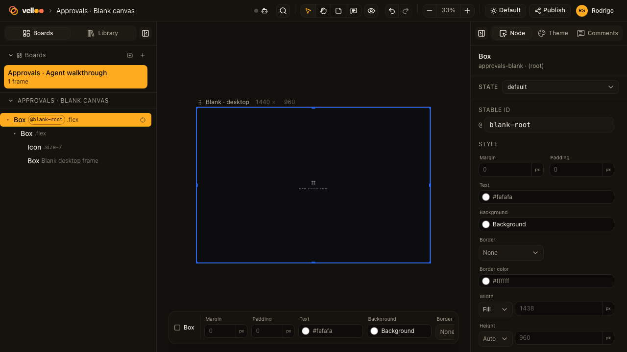 A blank desktop frame, ready for the agent.